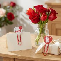 Artículo Pinzas de madera corazón "Amor" corazón decorativo regalo de San Valentín 2 piezas