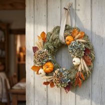 Artículo Corona de puerta natural Ø30cm Corona de heno Corona decorativa para decoración de casas de campo y bodas