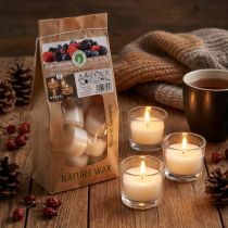 Artículo Velas aromáticas, velas de té de frutos rojos, velas de té aromáticas, velas de cera Ø3,8cm H2,3cm blanco 18 piezas