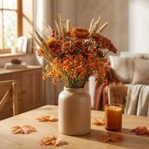 Artículo Gypsophila flores artificiales hierba de yeso naranja L30cm 6 piezas en un manojo