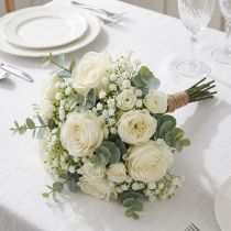 Artículo Gypsophila flores artificiales hierba de yeso blanco L30cm 6 piezas en un manojo