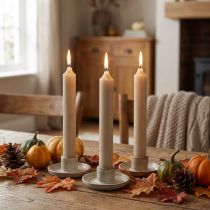 Artículo Velas cónicas velas cortas decoración otoñal marrón Ø21/110mm 6 piezas