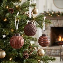Artículo Adornos para árboles de Navidad adornos navideños vintage vidrio Ø5cm 9 piezas