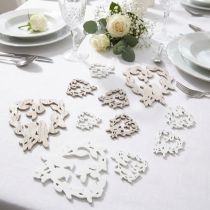 Artículo Decoración dispersa pájaro madera corazón decoración de mesa natural 3,5/1,5 cm 72 piezas