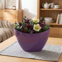 Artículo Cuenco decorativo para plantas en forma de barco violeta 20×9cm H12cm