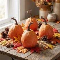 Artículo Calabaza decorativa para decoración amarillo anaranjado Ø9cm 4 piezas
