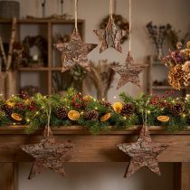 Artículo Estrellas decorativas para colgar estrellas de pino pino natural 15cm 4uds