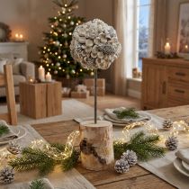 Artículo Árbol decorativo de madera decoración de invierno conos de bellotas de abedul blanco Al. 40 cm