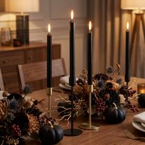 Artículo Velas cónicas velas vela negra decoración Ø21mm 170mm 6 piezas