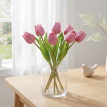 Artículo Decoración de flores Tulipanes Flores artificiales Púrpura 20cm 6 piezas