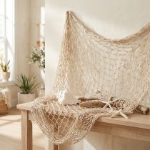 Artículo Red de macramé para decoración de pesca, estilo náutico veraniego, 85–90x100cm