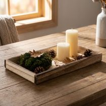 Artículo Bandeja rectangular de madera para plantar y decorar. Uso versátil. Diseño robusto. 30 cm, 4 piezas.