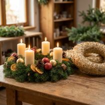 Artículo Corona de paja Ø35cm natural - corona decorativa para manualidades y Adviento, juego de 5