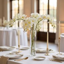 Artículo Crema de orquídeas artificiales 50cm 6pcs