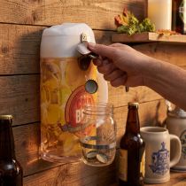 Artículo Abrebotellas de pared con recipiente colector 30cm x 18cm