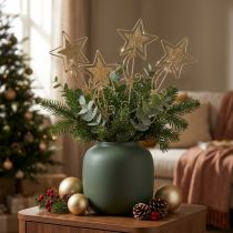 Artículo Tapón decorativo estrella dorado brillante H54cm 4pcs
