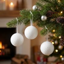 Artículo Bolas de nieve percha decorativa nieve artificial Ø5,5cm 6ud