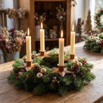 Artículo Velas candelabro estrella de Adviento marrón Ø9.5cm 4pcs