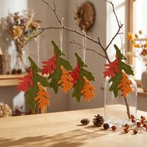 Artículo Colgante decorativo otoño hojas de madera hoja de roble 17cm 6ud