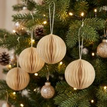 Artículo Bolas de panal bolas de panal Navidad crema brillo Ø7cm 4ud
