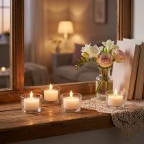 Artículo Velas de té aromáticas Fresh Flower velas de té aromáticas blanco Ø25cm 7h 18 piezas