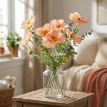 Artículo Flores artificiales decoración de flores de amapola artificial 35cm manojo 3 piezas