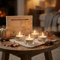 Artículo Velas aromáticas de vainilla y almizcle blanco, tipo candelita, Ø3,5 cm, 12 unidades.