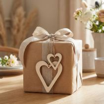 Artículo Corazones de madera colgador decorativo corazón decorativo de madera natural 6/8/10/12cm 16 piezas