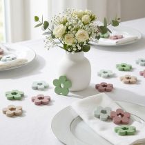 Artículo Decoración dispersa flores de madera decoración de mesa de colores 2 motivos Ø3cm 24 piezas