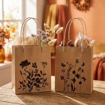 Artículo Bolsas de regalo con asas papel natural negro 12×15cm 6ud