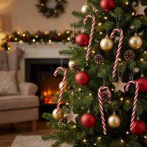 Artículo Árbol de navidad decoración bastón de caramelo 18cm 12pcs