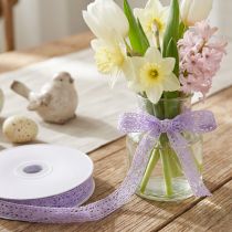 Artículo Cinta de encaje morada decorativa con diseño de flores de primavera (ancho 18 mm, largo 20 m)