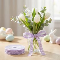 Artículo Cinta de encaje cinta decorativa violeta cinta de joyería de flores A9mm L20m