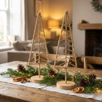 Artículo Soporte decorativo para árbol de Navidad metal madera natural Al. 39 cm 2 piezas