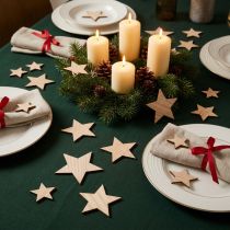 Artículo Decoración dispersa Estrellas navideñas marrón natural Ø3–5,5 cm 48 piezas