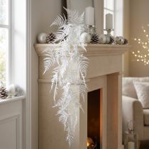 Artículo Espárragos espárragos artificiales helecho blanco brillo decoración de invierno 105cm