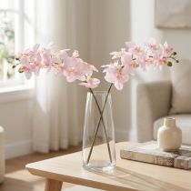 Artículo Orquídeas Artificiales Flores Artificiales Rosa Claro Tacto Real 58cm 2uds