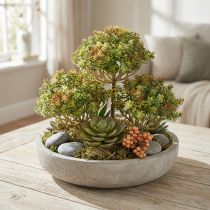 Artículo Mini planta suculenta artificial verde con tallo H23cm