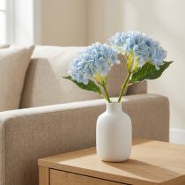 Artículo Flores de hortensia artificiales, diseño realista, para decoración de salón, 34 cm, 3 piezas