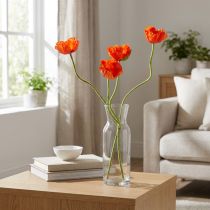 Artículo Amapolas artificiales flores artificiales naranja 58cm–74cm 3ud