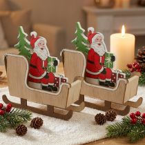 Artículo Trineo deco con trineo de Navidad de Papá Noel 10cm 2pcs