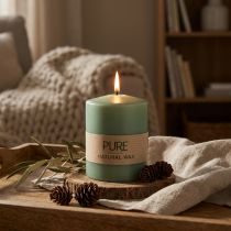 Artículo Vela de pilar PURE velas Wenzel verde esmeralda 90/70mm