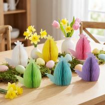 Artículo Figuras decorativas papel nido de abeja gallinas de colores 7,5×4,5×8cm 6ud
