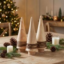 Artículo Mini árbol de Navidad decoración de madera decoración de mesa natural Al.13,5 cm 3 piezas