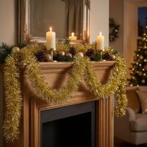 Artículo Glamorous Golden Tinsel Garland 270cm – Perfecta para decoraciones festivas y elegantes