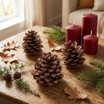 Artículo Pack de 3 Piñas Naturales Grandes para Decoración, 8-9 cm