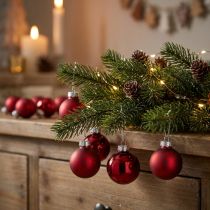 Artículo Mini bolas navideñas rojo vidrio mate brillo Ø3cm 22uds