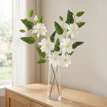 Artículo Rama de clemátide artificial con flores para una decoración elegante y de bajo mantenimiento, 81 cm, 2 piezas