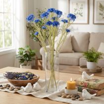 Artículo Flor artificial de aciano para un elegante diseño de salón, decoración de verano, 68 cm, 4 piezas