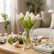 Artículo Tulipán artificial, decoración realista, flor artificial duradera para el hogar, 21 cm, 6 piezas